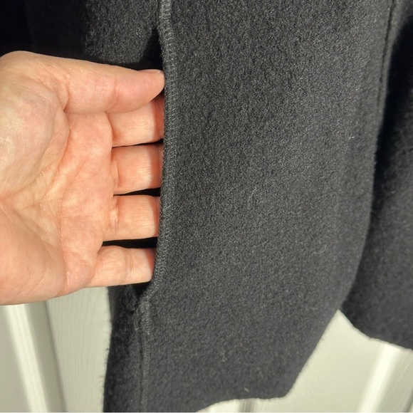 Eileen Fisher wool and leather jacket, asymmetrical, size small, fall - Picture 10 of 11